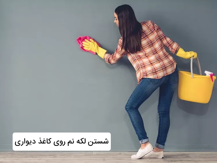 پاک کردن لکه نم روی کاغذ دیواری